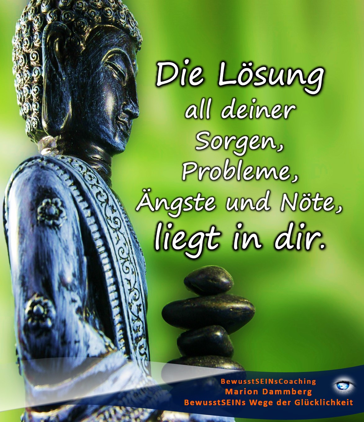 Die Lösung all deiner Sorgen, Probleme, Ängste und Nöte, liegt in dir. - BewusstSEINs Wege der Glücklichkeit, Marion Dammberg, BewusstSEINs Life Coach