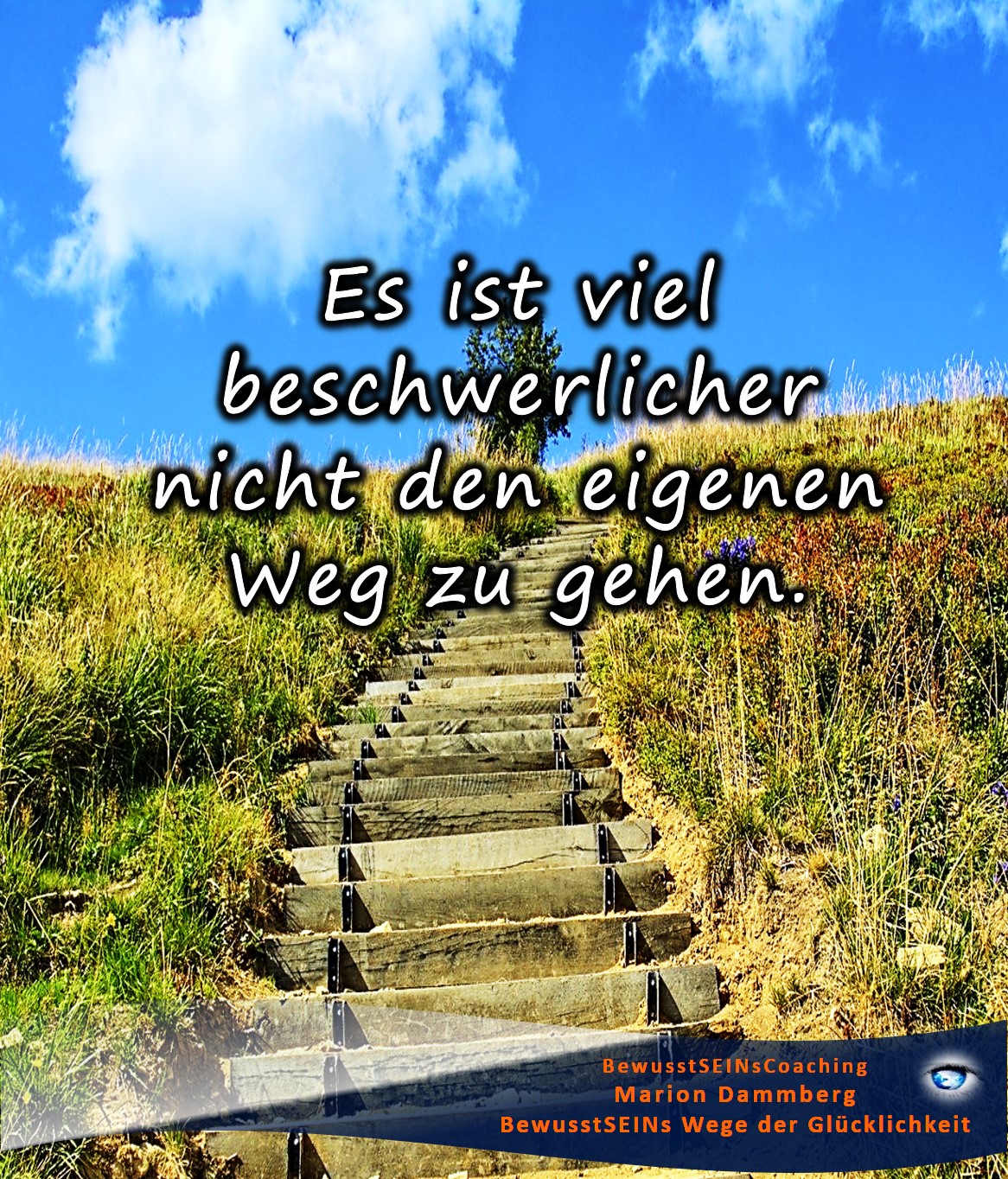 Es ist viel beschwerlicher nicht den eigenen Weg zu gehen - BewusstSEINs Wege der Glücklichkeit, Marion Dammberg, BewusstSEINs Life Coach